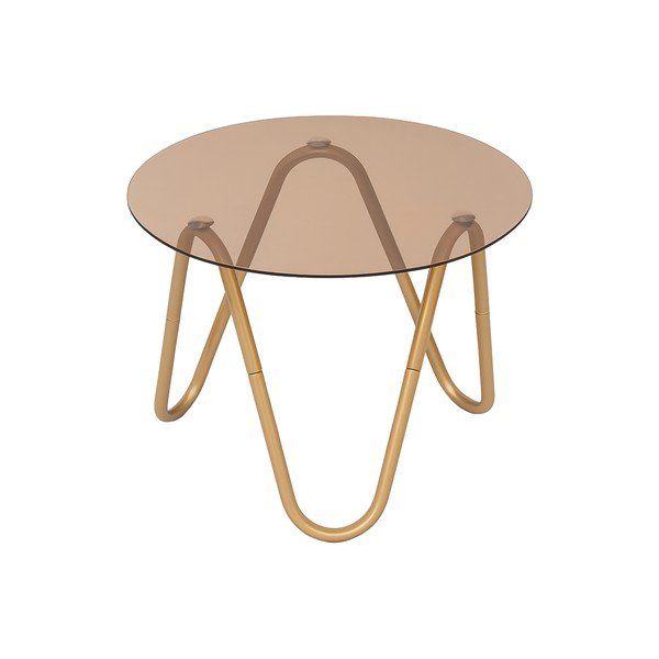 Okrúhly odkladací stolík so sklenenou doskou ø 50 cm Ventana Round – Leitmotiv