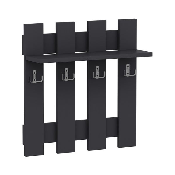 Čierny nástenný vešiak Utica - Kalune Design-image-3