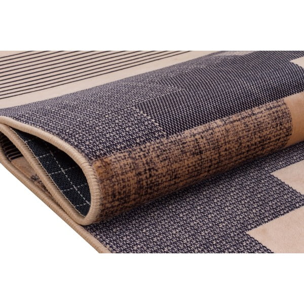 Hnedo-béžový umývateľný koberec behúň 300x100 cm - Vitaus-image-3