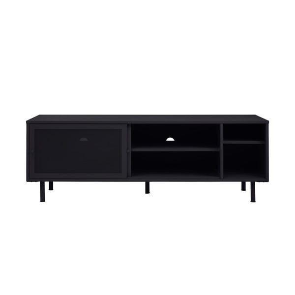 Čierny kovový TV stolík 160x55x45 cm Veep – Unique Furniture-image-2