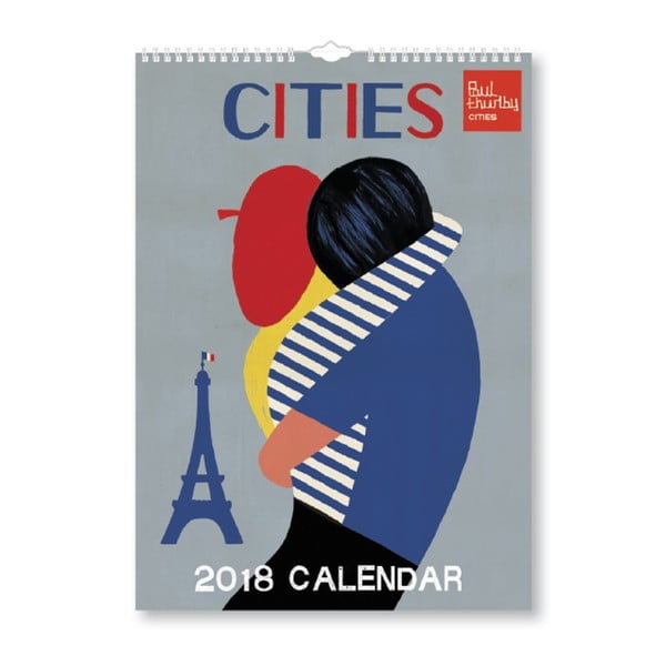 Nástenný kalendár na rok 2018 Portico Designs Paul Thurlby, A