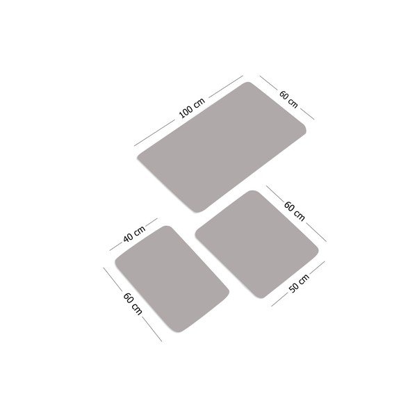 Hnedo-krémové kúpeľňové predložky v súprave 3 ks 100x60 cm – Foutastic-image-3