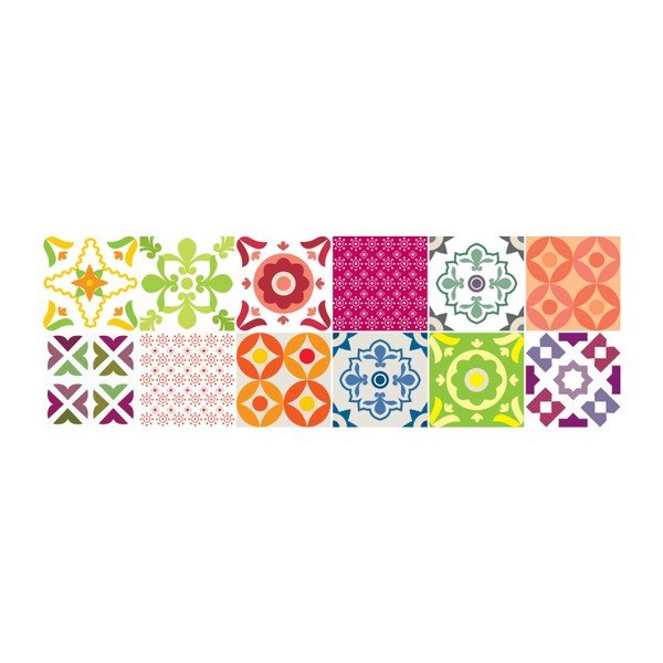 Sada 12 nástenných samolepiek Ambiance Wall Decals Elegant Tiles, 10 × 10 cm-image-2