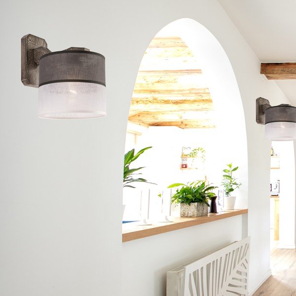 Sivé nástenné svietidlo ø 16 cm Andrea – LAMKUR-image-1