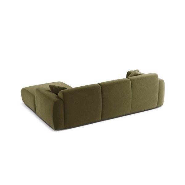 Khaki zamatová rohová pohovka (pravý roh/s leňoškou) Molino – Micadoni -image-3