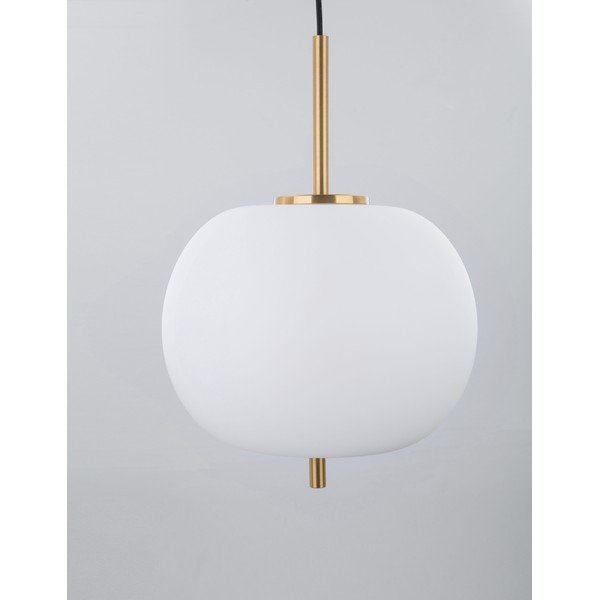 Biele/v mosadznej farbe sklenené závesné svietidlo ø 30 cm Lato – Nova Luce-image-2