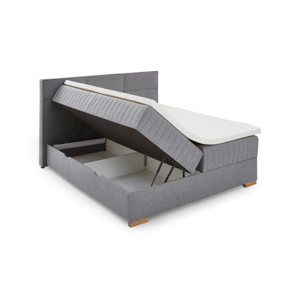 Sivá boxspring posteľ s úložným priestorom 160x200 cm Tambo – Meise Möbel-image-2