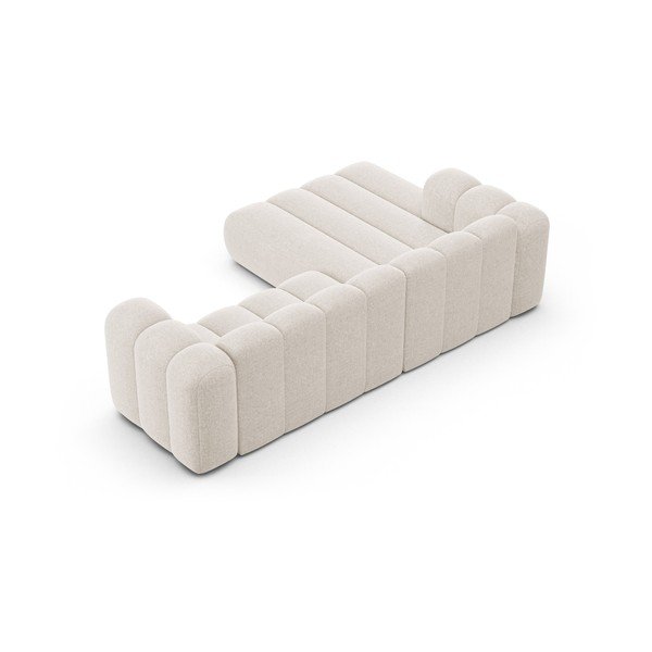 Krémová ženilková rohová pohovka (ľavý roh/s leňoškou) Lupine – Micadoni -image-3