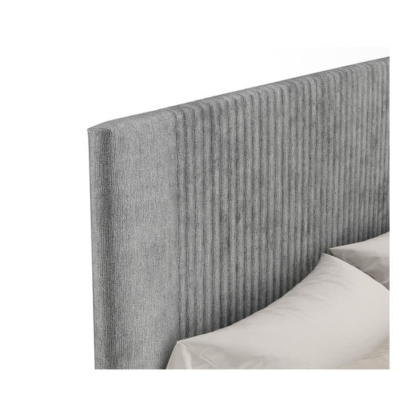 Sivá čalúnená dvojlôžková posteľ s úložným priestorom s roštom 180x200 cm Etero – Maison de Rêve-image-3