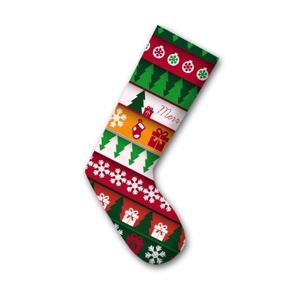 Dekoratívna  vianočná ponožka 1, 45cm