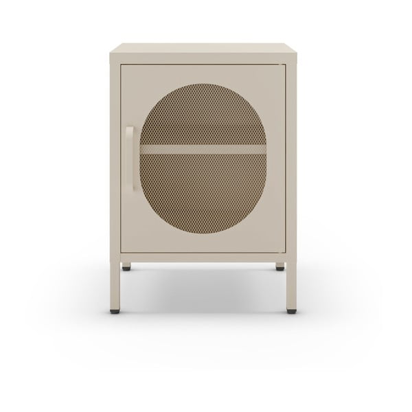 Krémový kovový nočný stolík Diora – Marckeric