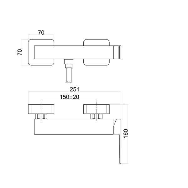 Matne čierna nástenná sprchová batéria (1 výstup) Latus – Sapho-image-1