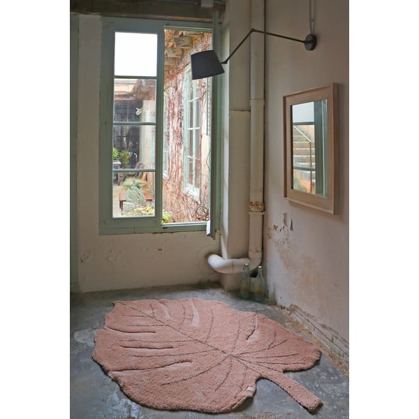 Ružový prateľný ručne tkaný bavlnený detský koberec 120x180 cm Monstera Vintage Nude – Lorena Canals-image-4