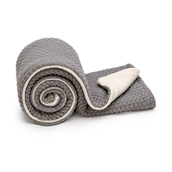 Sivá pletená detská deka 80x100 cm – T-TOMI