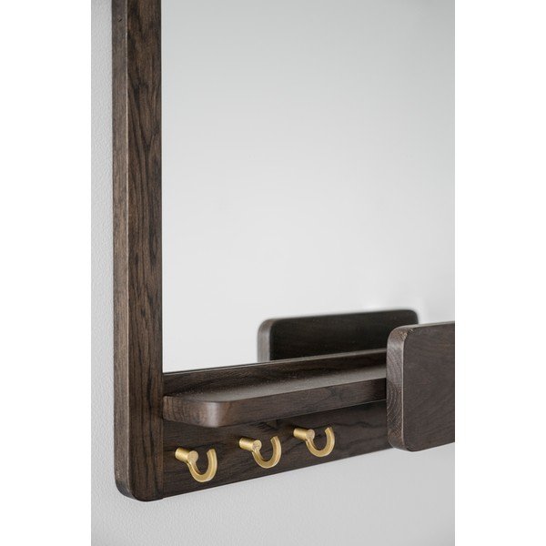 Nástenné zrkadlo s poličkou s dreveným rámom 45x60 cm Inverness - Rowico-image-4