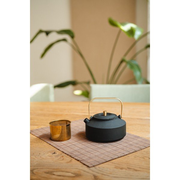 Čierna kanvica na čaj z liatiny so sitkom 1 l Shangdong – Bredemeijer-image-2