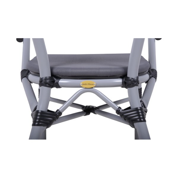 Sivá kovová záhradná stolička Toskana – Garden Pleasure-image-2