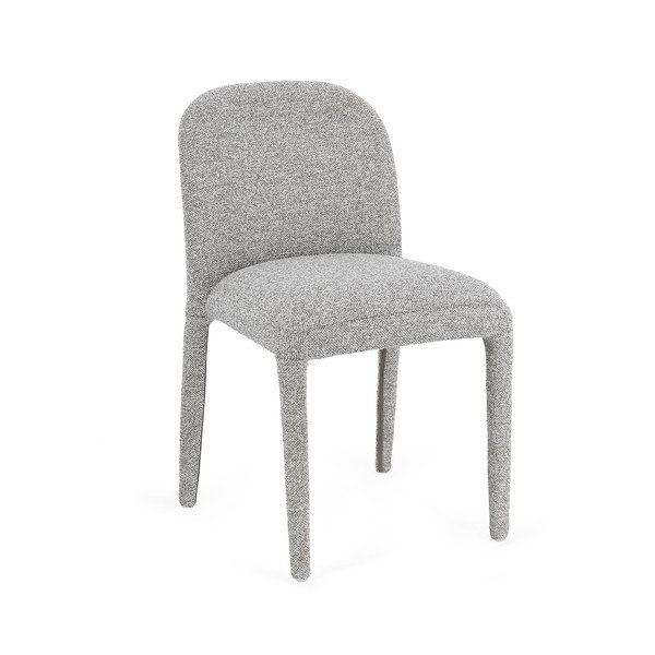 Sivá jedálenská stolička z materiálu bouclé Antara – Bizzotto