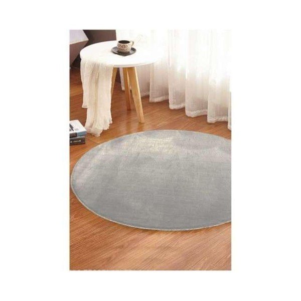 Svetlosivý umývateľný okrúhly koberec ø 120 cm Pelush Grey – Mila Home-image-1