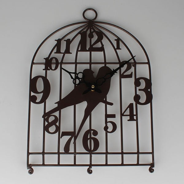 Čierne hodiny Dakls Birdcage
