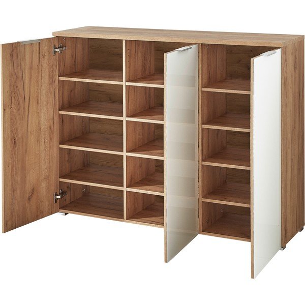 Biela skrinka na topánky v dekore duba Telde - Germania-image-3