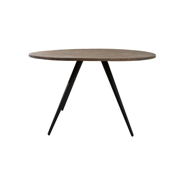Okrúhly jedálenský stôl v čiernej a tmavohnedej farbe s doskou z akácie ø 140 cm Turi – Light & Living