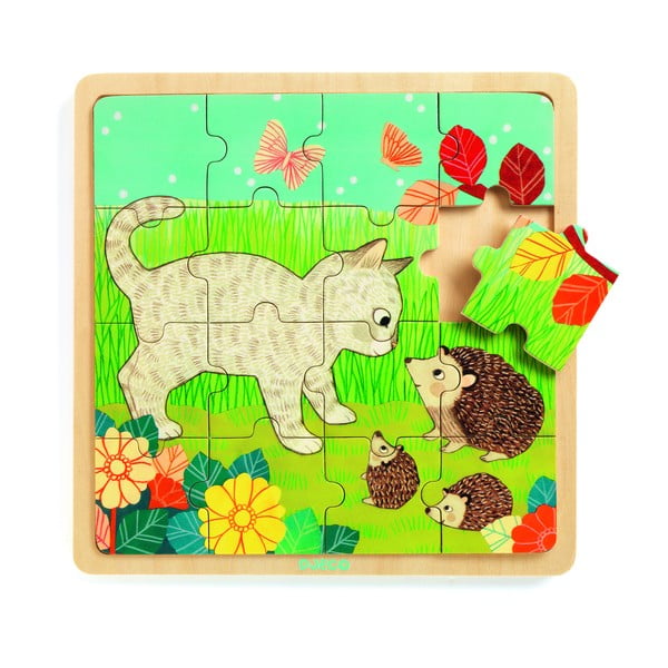 Detské drevené puzzle Djeco Na záhrade