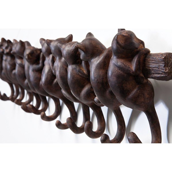 Hnedý nástenný vešiak Kare Design Cats-image-4