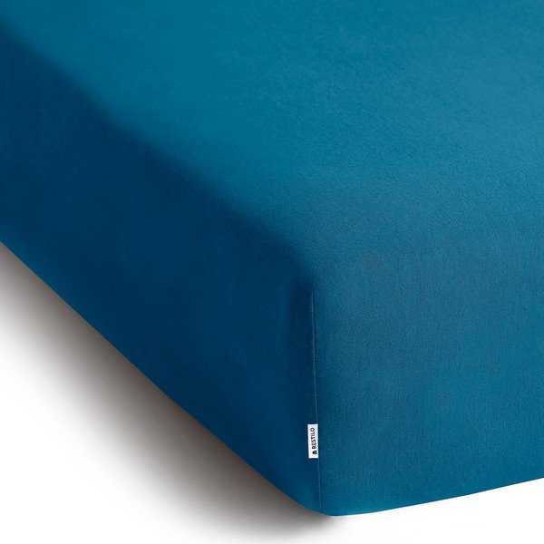 Napínacia plachta jersey v petrolejovej farbe 200x200 cm Amber – Restilo-image-2