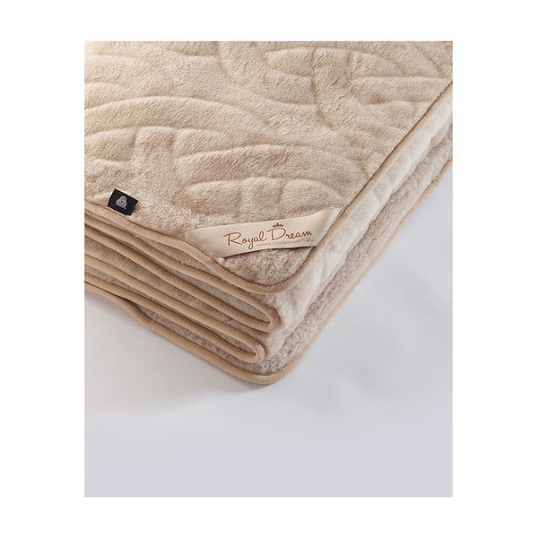Hnedá deka z ťavej vlny Royal Dream Camel Lines, 160 x 200 cm
