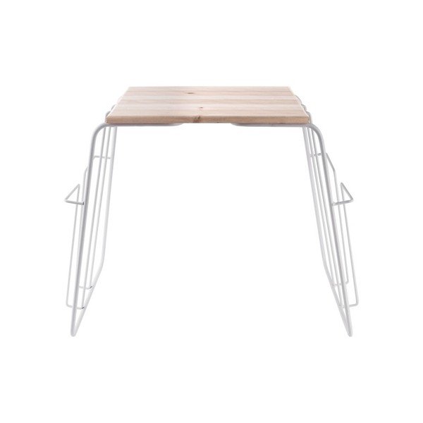 Biely odkladací stolík s možnosťou uloženia časopisov Leitmotiv Wired-image-1