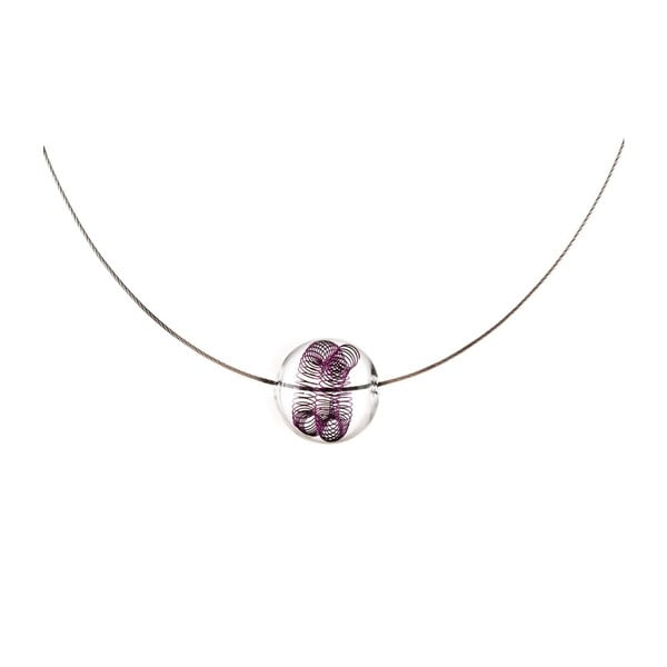 Fialový sklenený náhrdelník ko–ra–le Curly