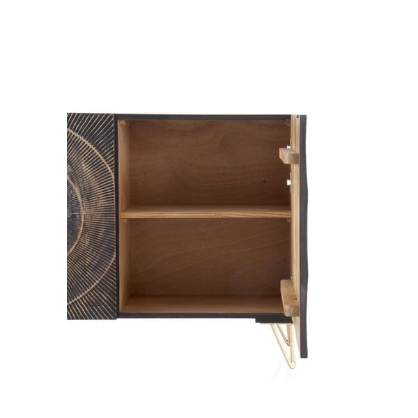 Čierna nízka komoda z mangového dreva 160x75 cm Mango – Geese-image-4