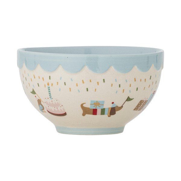 Svetlomodrá/krémovobiela kameninová detská miska ø 13,5 cm Celebrate – Bloomingville Mini-image-4