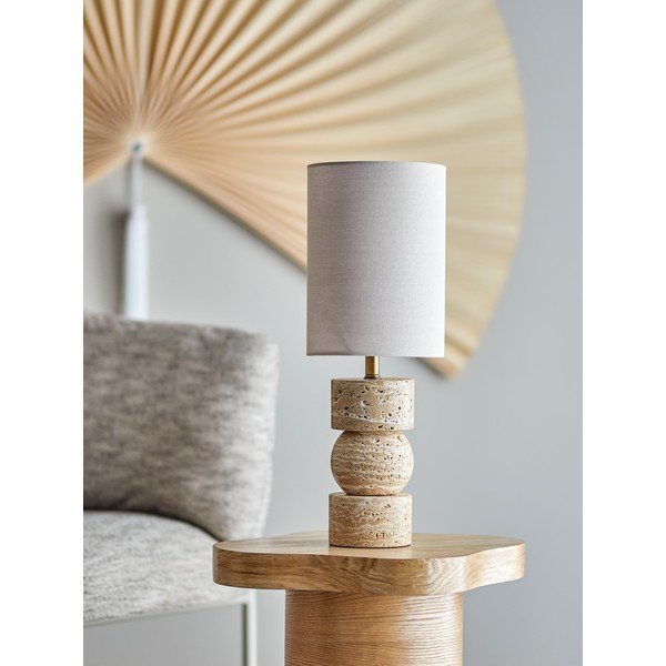 Kamenná stolová lampa v prírodnej farbe s textilným tienidlom (výška  53 cm) Marci – Bloomingville-image-1