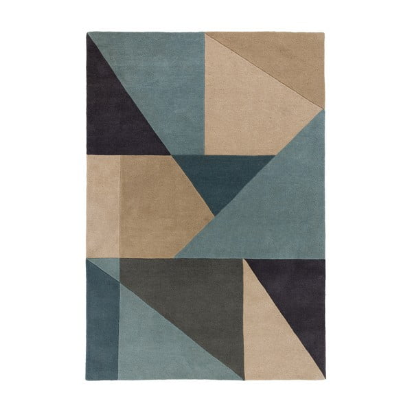 Modro-béžový vlnený koberec 170x120 cm Arlo Harper - Flair Rugs
