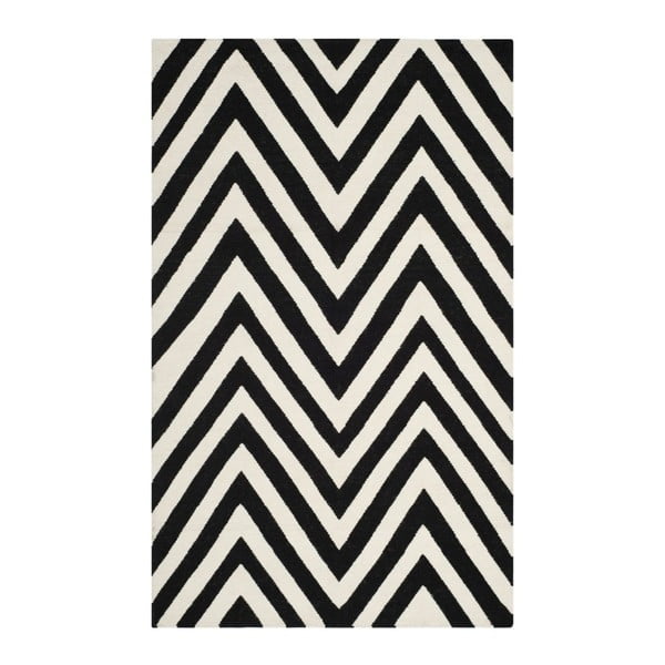 Vlnený koberec Safavieh Serena, 121x182 cm, čierny