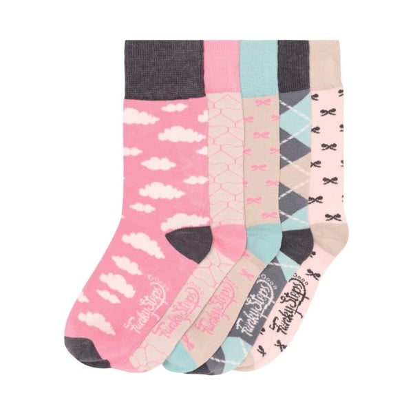 Sada 5 párov farebných ponožiek Funky Steps Pinkies, veľ. 35-39