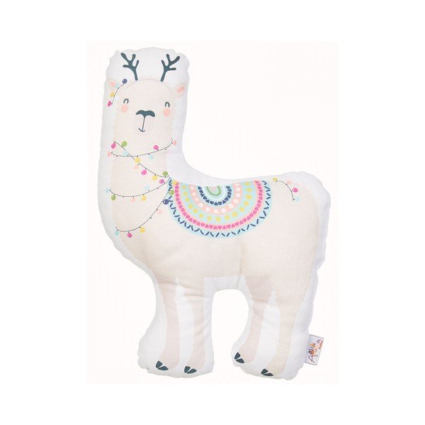 Detský vankúšik s prímesou bavlny Mike & Co. NEW YORK Pillow Toy Llama, 26 x 37 cm