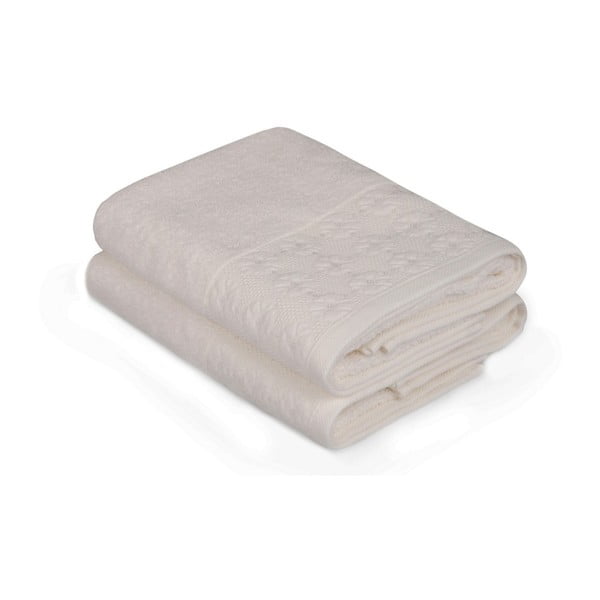 Sada dvoch bielych uterákov Provence, 90 × 50 cm
