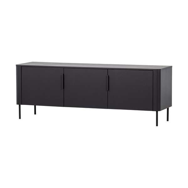 Matne čierny TV stolík z borovicového dreva 154x56x44 cm Gunnar – WOOOD-image-2