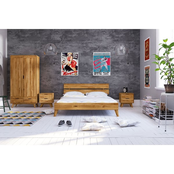 Dvojlôžková posteľ z dubového dreva 160x200 cm Greg 2 - The Beds-image-1