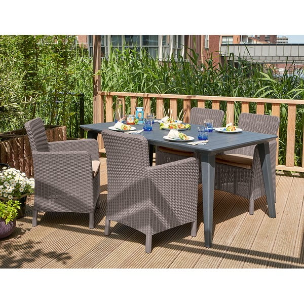 Svetlohnedé plastové záhradné kreslo Trenton – Keter-image-1