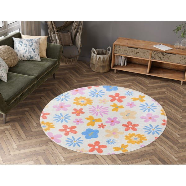 Prateľný detský koberec ø120 cm Joyfull Garden – Vitaus-image-1