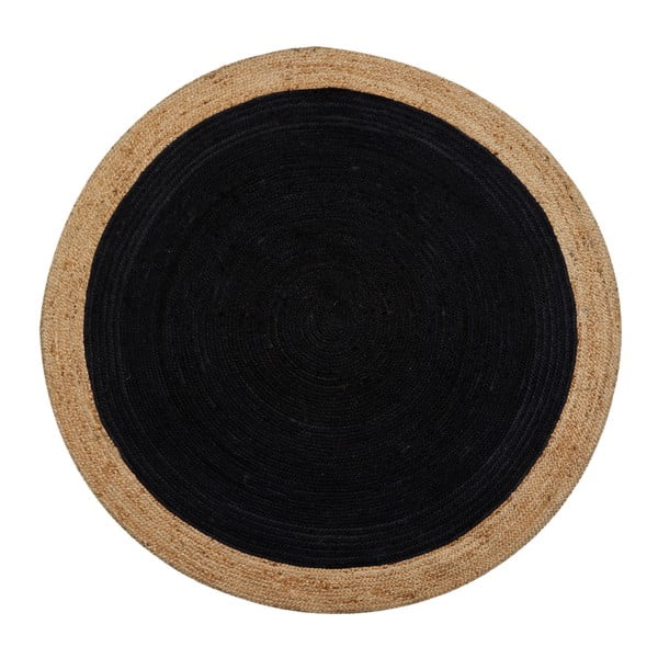 Tmavosivý jutový koberec vhodný do exteriéru Native, ⌀ 200 cm