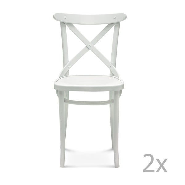 Sada 2 bielych drevených stoličiek Fameg Knud