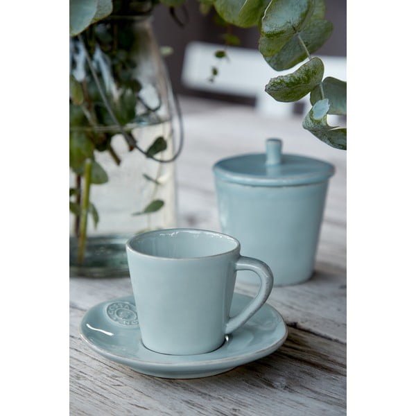 Tyrkysová kameninová šálka s tanierikom Costa Nova Esme, 190 ml-image-1