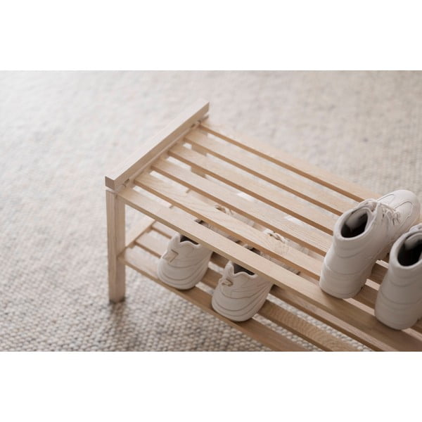 Skrinka na topánky z dubového dreva v prírodnej farbe Confetti – Rowico-image-4