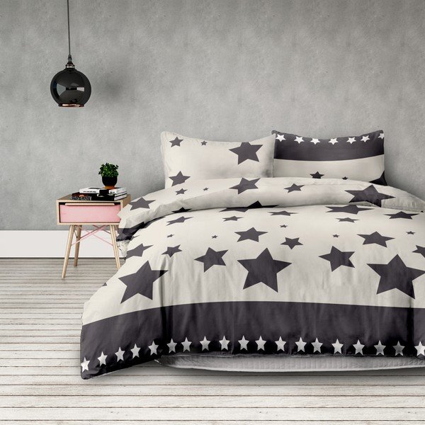 Súprava bavlnenej obliečky na perinu a 2 obliečok na vankúše AmeliaHome Averi Starlight, 200 × 200 cm + 50 × 75 cm-image-1