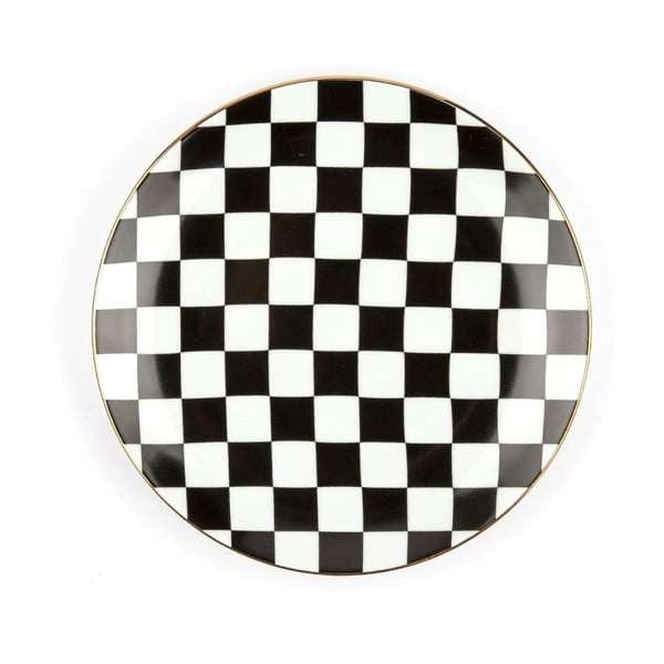 Porcelánový tanier Vivas Check, Ø 28 cm